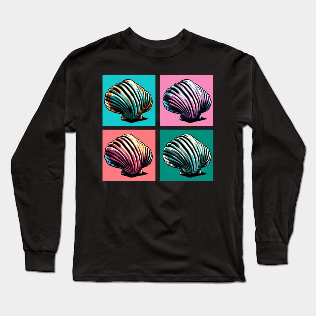 Pop Clam Sponge Art - Cool Underwater Long Sleeve T-Shirt by PawPopArt